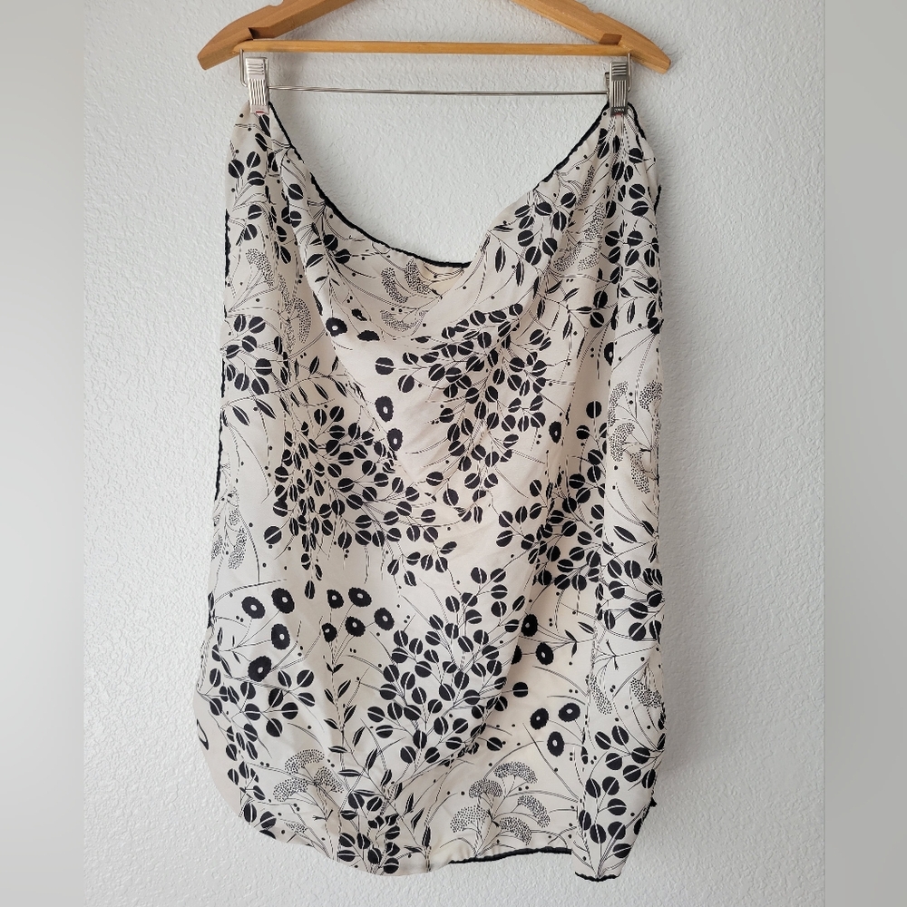 vintage black and white floral scarf